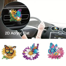 Load image into Gallery viewer, 4pc Flower Animal DIY Diamond Painting Car Air Vent Clip Air Freshener for Adult
