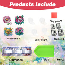 Load image into Gallery viewer, 4pc Flower Animal DIY Diamond Painting Car Air Vent Clip Air Freshener for Adult
