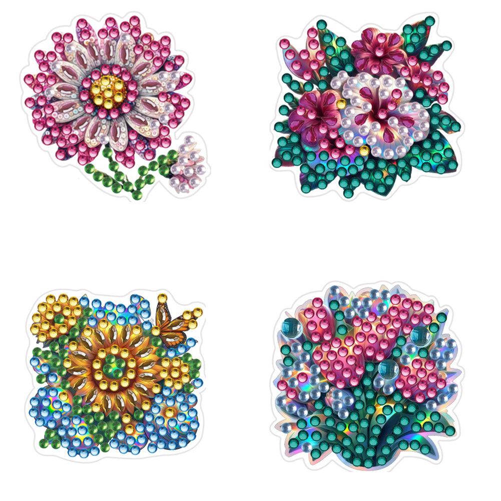 4pc Flower Animal DIY Diamond Painting Car Air Vent Clip Air Freshener for Adult