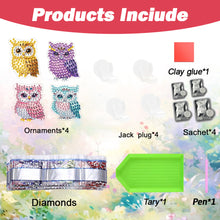 Load image into Gallery viewer, 4pc Flower Animal DIY Diamond Painting Car Air Vent Clip Air Freshener for Adult
