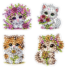 Load image into Gallery viewer, 4pc Flower Animal DIY Diamond Painting Car Air Vent Clip Air Freshener for Adult
