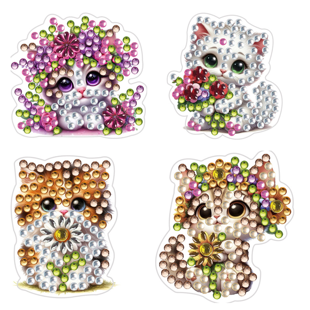 4pc Flower Animal DIY Diamond Painting Car Air Vent Clip Air Freshener for Adult