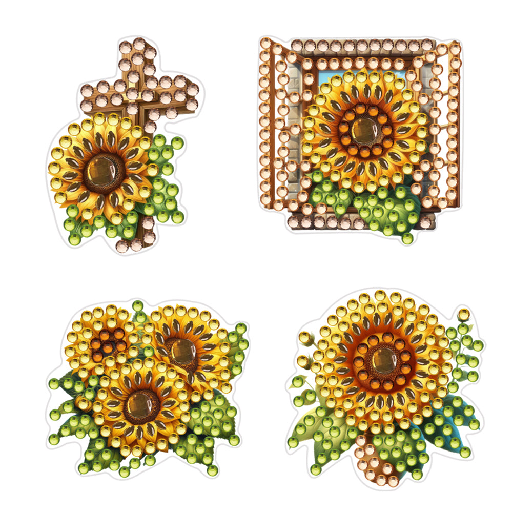 4pc Flower Animal DIY Diamond Painting Car Air Vent Clip Air Freshener for Adult