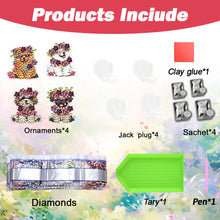 Load image into Gallery viewer, 4pc Flower Animal DIY Diamond Painting Car Air Vent Clip Air Freshener for Adult
