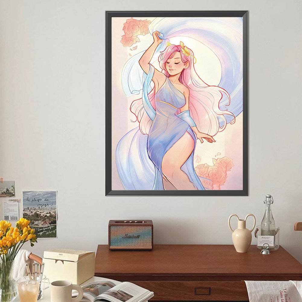 Diamond Painting - Full Round - Girl With Pink Hair (40*50CM)