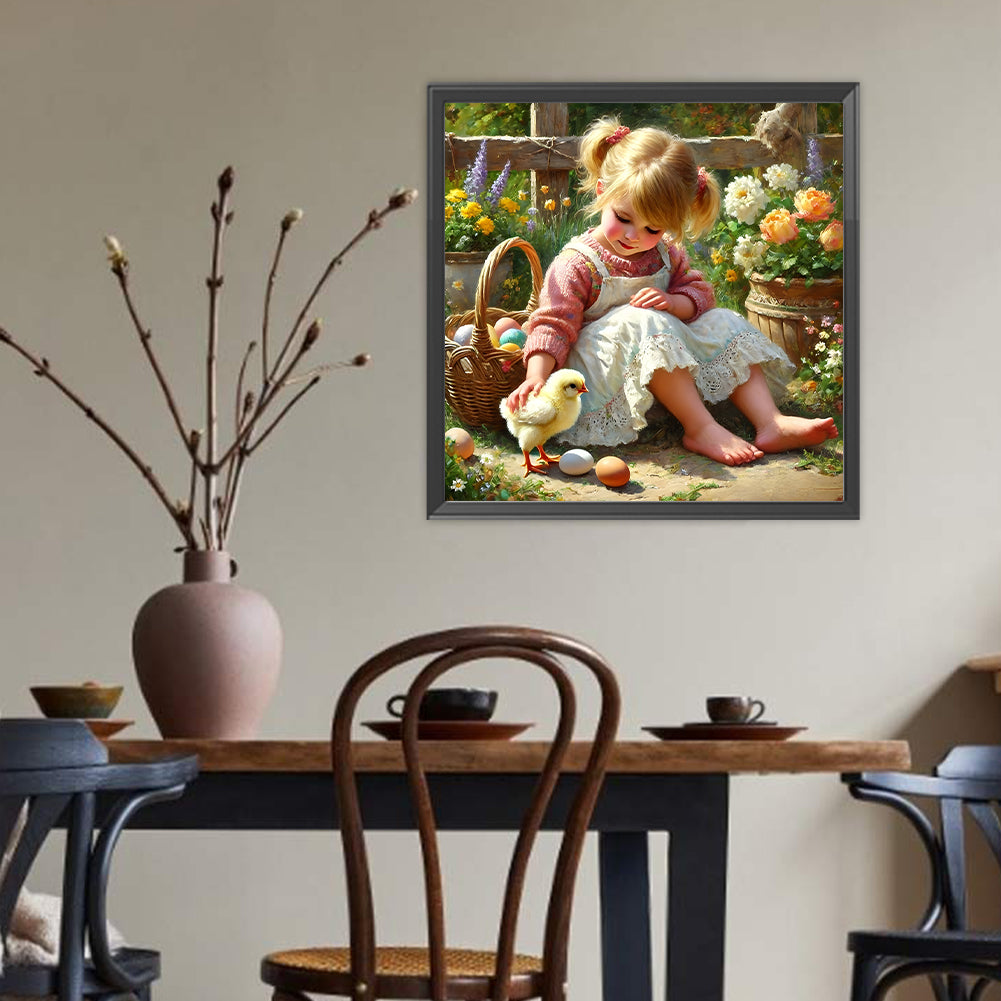 Diamond Painting - Full Round - Cute Girl (40*40CM)