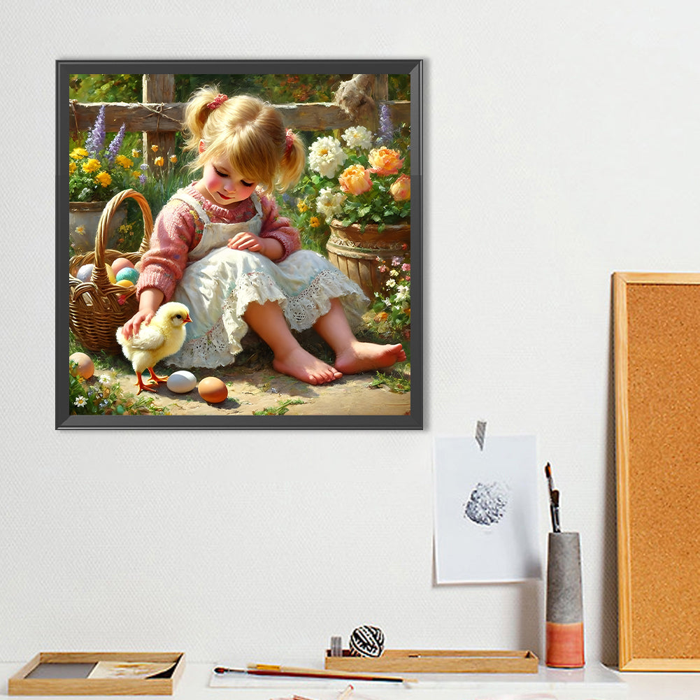 Diamond Painting - Full Round - Cute Girl (40*40CM)