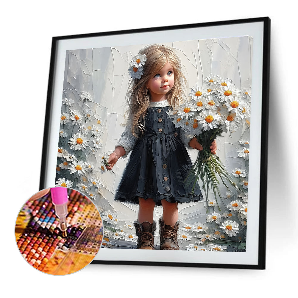 Diamond Painting - Full Round - Cute Girl (40*40CM)
