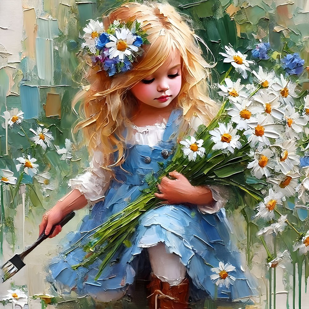 Diamond Painting - Full Round - Cute Girl (40*40CM)