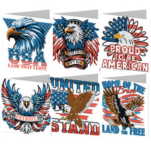 Load image into Gallery viewer, 6Pcs Independence Day Diamond Painting Greeting Cards DIY Diamond Drawing Card
