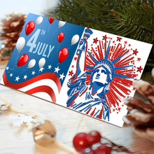 Load image into Gallery viewer, 6Pcs Independence Day Diamond Painting Greeting Cards DIY Diamond Drawing Card

