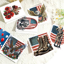 Load image into Gallery viewer, 6Pcs Independence Day Diamond Painting Greeting Cards DIY Diamond Drawing Card
