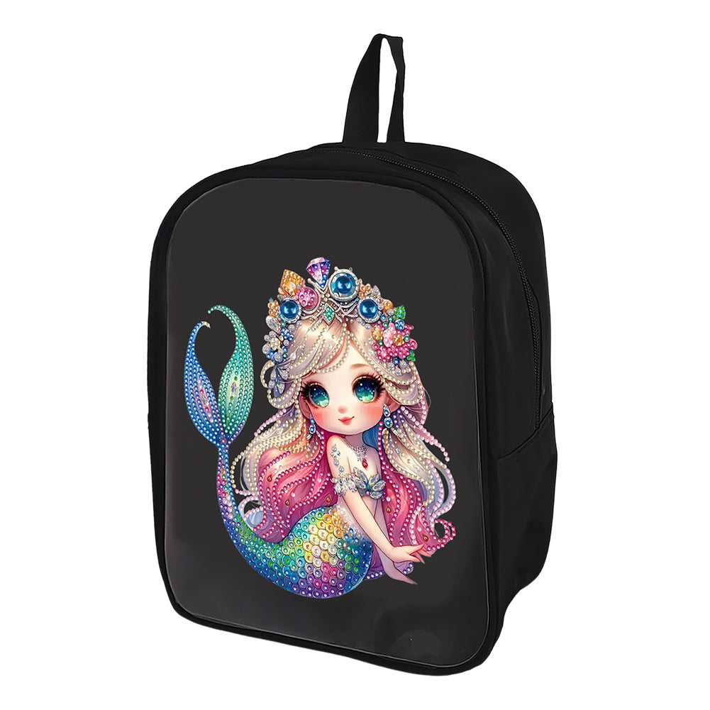 Mermaid Special Shape Diamond Art School Bag Diamond Art Knapsack for Art Crafts