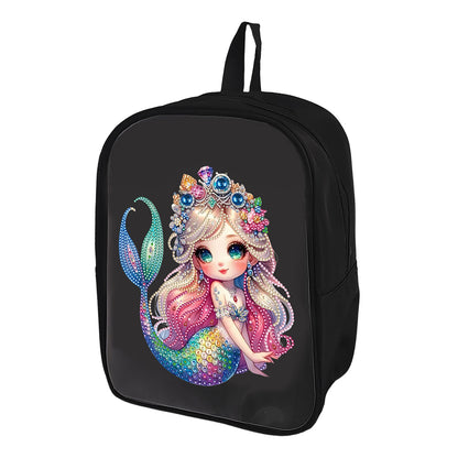 Mermaid Special Shape Diamond Art School Bag Diamond Art Knapsack for Art Crafts