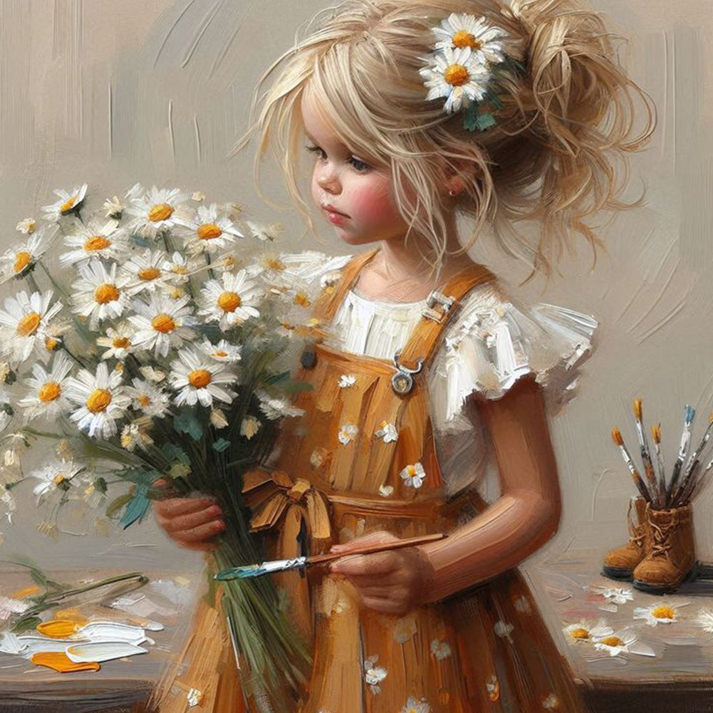 Diamond Painting - Full Round - Cute Girl (40*40CM)
