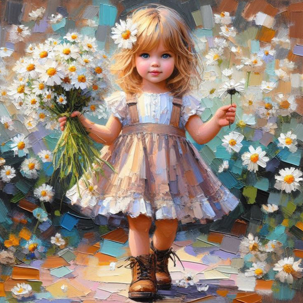 Diamond Painting - Full Round - Cute Girl (40*40CM)