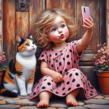 Load image into Gallery viewer, Diamond Painting - Full Round - Cute Girl (40*40CM)
