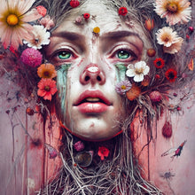 Load image into Gallery viewer, Diamond Painting - Full Round - Flowers And Girl (40*40CM)
