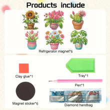Load image into Gallery viewer, 6 Pcs Diamond Art Fridge Magnet DIY Diamond Painting Refrigerator Magnet
