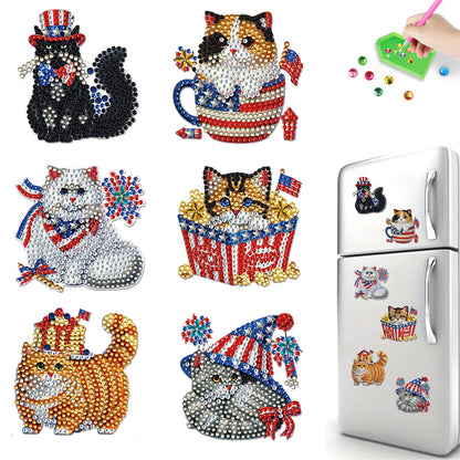 6 Pcs Diamond Art Fridge Magnet DIY Diamond Painting Refrigerator Magnet