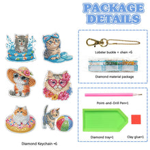 Load image into Gallery viewer, 6Pcs Double Sided Special Shaped Beautiful Pattern Full Drill Keyring for Adults
