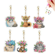 Load image into Gallery viewer, 6Pcs Double Sided Special Shaped Beautiful Pattern Full Drill Keyring for Adults
