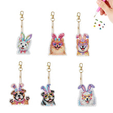 Load image into Gallery viewer, 6Pcs Double Sided Special Shaped Beautiful Pattern Full Drill Keyring for Adults
