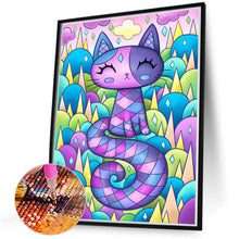 Load image into Gallery viewer, Diamond Painting - Full Round - Purple Kitten (40*50CM)
