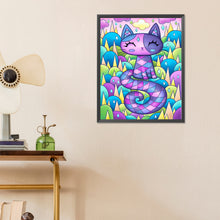 Load image into Gallery viewer, Diamond Painting - Full Round - Purple Kitten (40*50CM)

