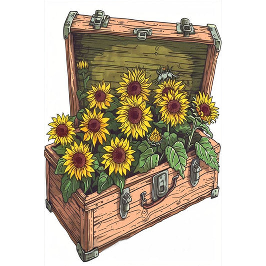 AB Diamond Painting - Full Round - Sunflowers In The Box (40*60CM)