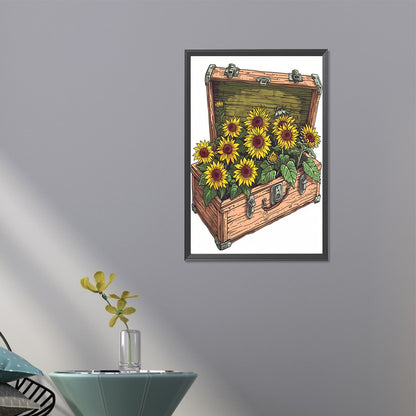 AB Diamond Painting - Full Round - Sunflowers In The Box (40*60CM)