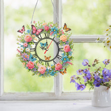 Load image into Gallery viewer, Acrylic Special Shape Flowers 5D Diamond Painting Clock Art Craft for Home Decor
