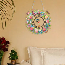 Load image into Gallery viewer, Acrylic Special Shape Flowers 5D Diamond Painting Clock Art Craft for Home Decor
