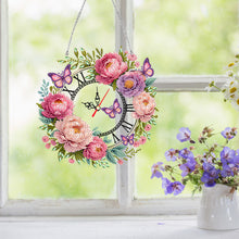 Load image into Gallery viewer, Acrylic Special Shape Flowers 5D Diamond Painting Clock Art Craft for Home Decor
