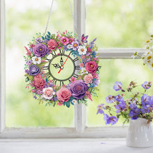 Load image into Gallery viewer, Acrylic Special Shape Flowers 5D Diamond Painting Clock Art Craft for Home Decor
