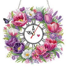 Load image into Gallery viewer, Acrylic Special Shape Flowers 5D Diamond Painting Clock Art Craft for Home Decor
