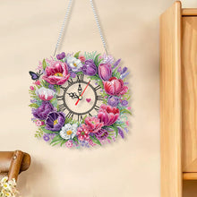 Load image into Gallery viewer, Acrylic Special Shape Flowers 5D Diamond Painting Clock Art Craft for Home Decor
