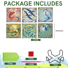Load image into Gallery viewer, 6Pcs Wooden Beautiful Pattern DIY Diamond Painting Coaster Art with Storage Rack
