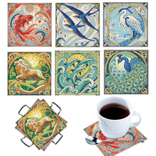 Load image into Gallery viewer, 6Pcs Wooden Beautiful Pattern DIY Diamond Painting Coaster Art with Storage Rack
