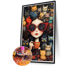 Load image into Gallery viewer, Diamond Painting - Full Round - Cat Girl (40*60CM)

