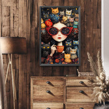 Load image into Gallery viewer, Diamond Painting - Full Round - Cat Girl (40*60CM)
