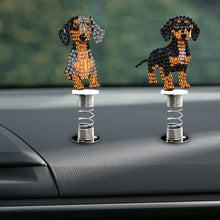 Load image into Gallery viewer, 5Pcs Dachshund Diamond Painting Car Dashboard Shake Head Doll for Car Interior
