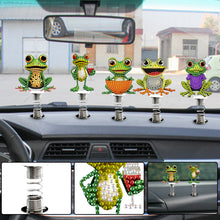 Load image into Gallery viewer, 5Pcs Frog Diamond Painting Car Dashboard Shake Head Doll Spring Stand Doll
