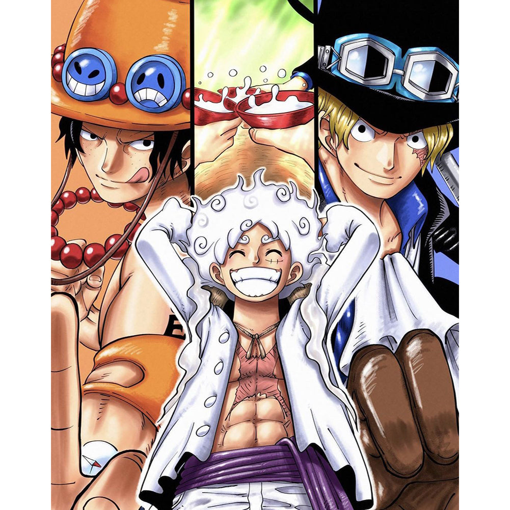 Diamond Painting - Full Round - One Piece Three Brothers (40*50CM)