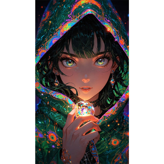 AB Diamond Painting - Full Round - Magic Crystal And Cape Girl (40*70CM)