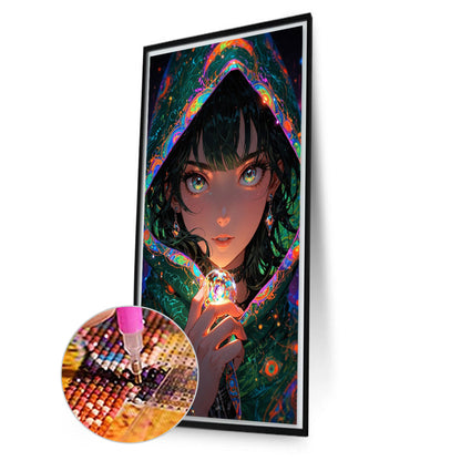 AB Diamond Painting - Full Round - Magic Crystal And Cape Girl (40*70CM)