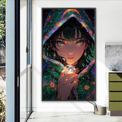 AB Diamond Painting - Full Round - Magic Crystal And Cape Girl (40*70CM)