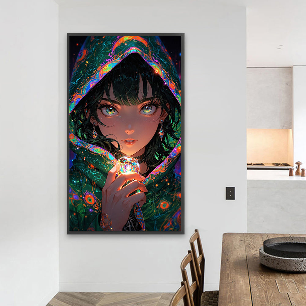 AB Diamond Painting - Full Round - Magic Crystal And Cape Girl (40*70CM)