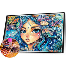Load image into Gallery viewer, AB Diamond Painting - Full Round - Blue-Haired Ocean Girl (40*30CM)
