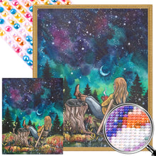 Load image into Gallery viewer, AB Diamond Painting - Full Round - Moon Watching At Night (40*50CM)
